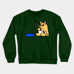 Gone Fishin’ Cat (Large Print) Crewneck Sweatshirt